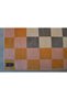 Orange Checkered Geometric Colorful Patterned Washable Decorative Carpet Miravip8065 - 7