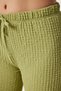 Textured Wide Leg Summer Knitted Trousers Caglia Green Lzv0009 - 5
