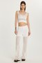 Women's Slim Fit Slim Fit Strappy Knitted Detailed U-Neck Ecru Suit - 4