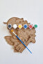 6 Piece Safari Wooden Painting and Activity Set for Kids - Brush and Acrylic Paint Gift - 4