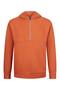 Orange Regular Fit Zippered Hooded Sweatshirt