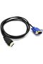 كابل بيانات عالي الدقة من HDMI إلى VGA بدقة 1080 بكسل مع كابل محول صوت بطول 1.5 متر - 2