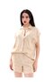 Satin Shirt Shorts Set