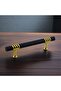 Furniture Kitchen Cabinet Drawer Cupboard Handles Lid Handle Handle Black Gold 128 mm Metal Handle(12.8 cm) - 2