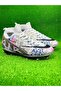 Lace-Up Comfortable Casual Astroturf Football Boots White Gold - 5