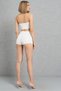 Off White Yüksek Bel Taşlı Şort - 5