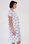 Women's Large Size Short Sleeve Blue Nightgown 100% Cotton C5T8N7O161 - 3