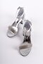 Silver Stoned Single Strap Evening Dress Girl's Heeled Shoes