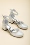 Mother of Pearl Stone Detailed Evening Dress Girls' Heeled Shoes