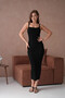 Black Strappy Short Sleeve Maxi Dress - 3