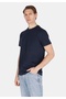 Regular Fit Round Neck Plain Men's Navy Blue Short Sleeve T-Shirt