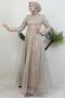 Basra Glitter Evening Dress Light Mink - 3