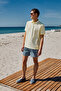 Laporte Men's Textured Fabric Slim Fit Yellow Polo Neck T-Shirt - 5