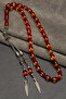 Men's Barley Cut Yellow Red Vernier Powder Amber Rosary - 3