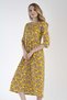 Women's Capri Sleeve Yellow Dress 100% Cotton C5T0N0O303