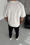 Oversize Arabiye Detailed Raglan Sleeve Crew Neck Combed Cotton T-Shirt - 2
