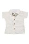 Baby Boy Ecru Green Striped Muslin Bow Tie Shirt Salopet Set - 2