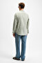 Risto Men's Green Shirt with Fabric Collar and Cuffs That Minimizes the Need for Ironing after Washing - 6