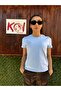 Basic Unprinted Plain Model / Women's Blue Color T-Shirt