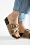 Stylish and Comfortable Women's Slippers Stone Double Buckle Comfortable Sole Summer Slippers - 5
