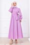 Side Tie Hijab Dress Lilac Hm2753 - 3