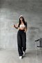 Baggy Black Super High Waist Oversize Fit Anti-Sweat Summer Trousers - 4