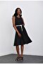 Women's Crew Neck Sleeveless Corded Scallop Dress