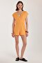 Women's Regular Fit Short Sleeve V-Neck Orange Jumpsuit - 4