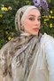 Rossa Pattern Soft Shawl - Beige/Olive - 2
