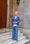 Women's Embroidered Belt Suit Blue
