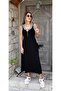 Double Slit Ribbed Sleeveless Dress with Arma Detail - 2