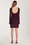 Women's Slim Fit Slim Fit Long Sleeve Backless Knit Detailed Plum Dress - 5