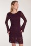 Women's Slim Fit Slim Fit Long Sleeve Backless Knit Detailed Plum Dress - 2