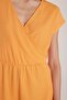 Women's Regular Fit Short Sleeve V-Neck Orange Jumpsuit - 3