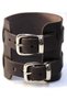 Double Buckle Wide Janissary Ottoman Men's Leather Bracelet B30 - 2