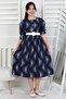 Girl's Patterned Long Festive Wrap Fabric Summer Dress with Belt - 2