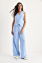 Women's Sky Blue High Waist Pants and Vest Bottom-Top Set 9257 60281047 - 2