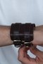 Double Buckle Wide Janissary Ottoman Men's Leather Bracelet B30 - 3