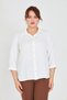 Embroidered Button Plus Size Three Quarter Sleeve Shirt - Stylish and Elegant Design - 3