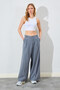 Pleated Wide Leg Pants - Medium Gray |   Ek100661646