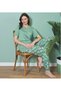 Anti-Pilling Anti-Wrinkle Fabric Short Sleeve Summer Women's Pajama Set - 2