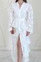 White Ruffled Striped Tiered Dress - 2