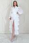 White Ruffled Striped Tiered Dress