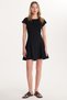 Women's Standard Fit Short Sleeve U Neck Black Dress