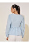 Solid Long Sleeve Pearl Detail Wrap Top - 4