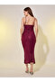 Embellished Sleeveless Side Ruched Sheath Midi Dress - 5