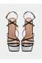 Criss Cross Strappy Block Heel Sandals - 5