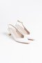 Women's White Leather 5 cm Stiletto Special Design Heel V Model Open Back Comfortable Massole New Season - 5