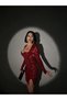 Red Glitter Sequin Sequined Slit Stylish Women's Mini Dress - 4