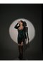 Black Mini Evening Party Dress - Special Design, Sequined - 2